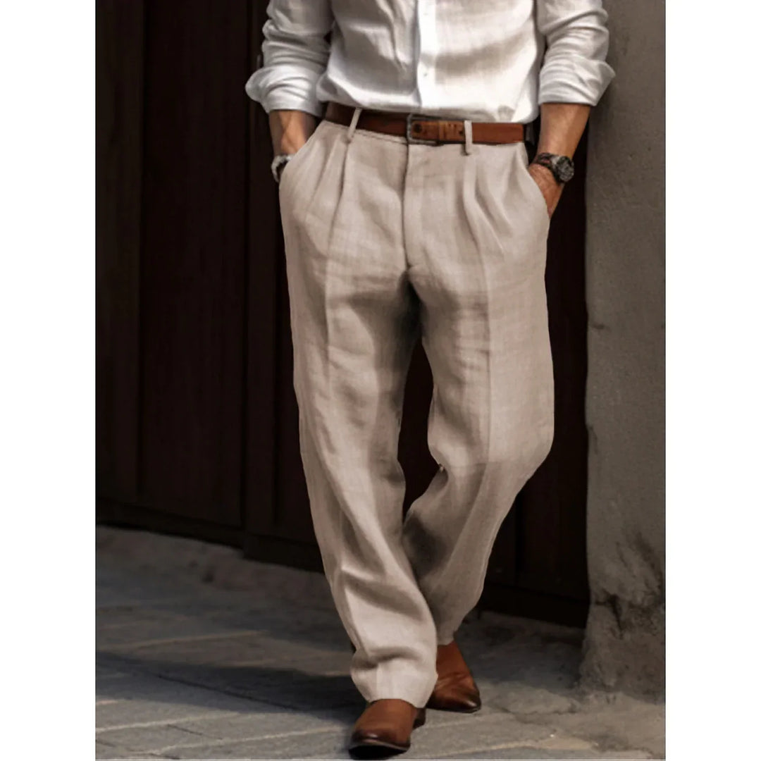 Thaddeus | Breathable linen casual pants men