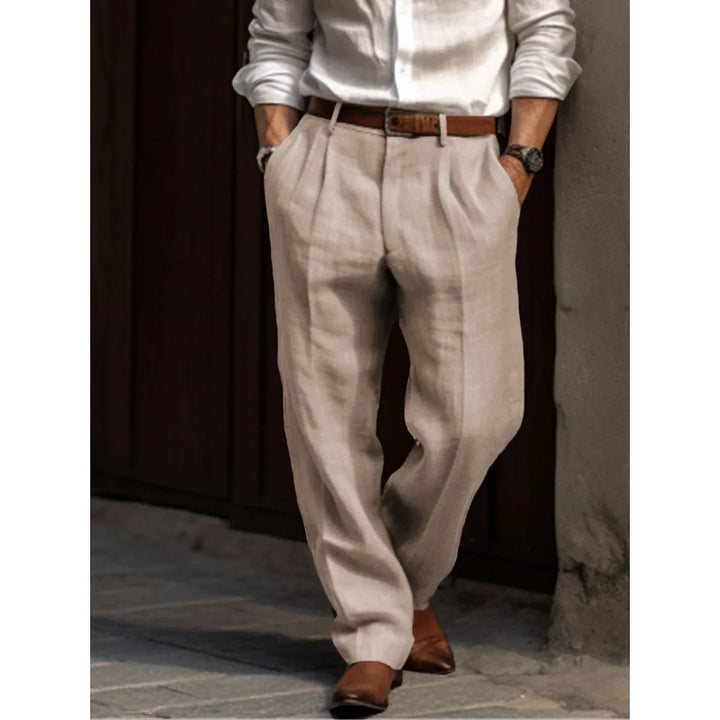 Thaddeus | Breathable linen casual pants men