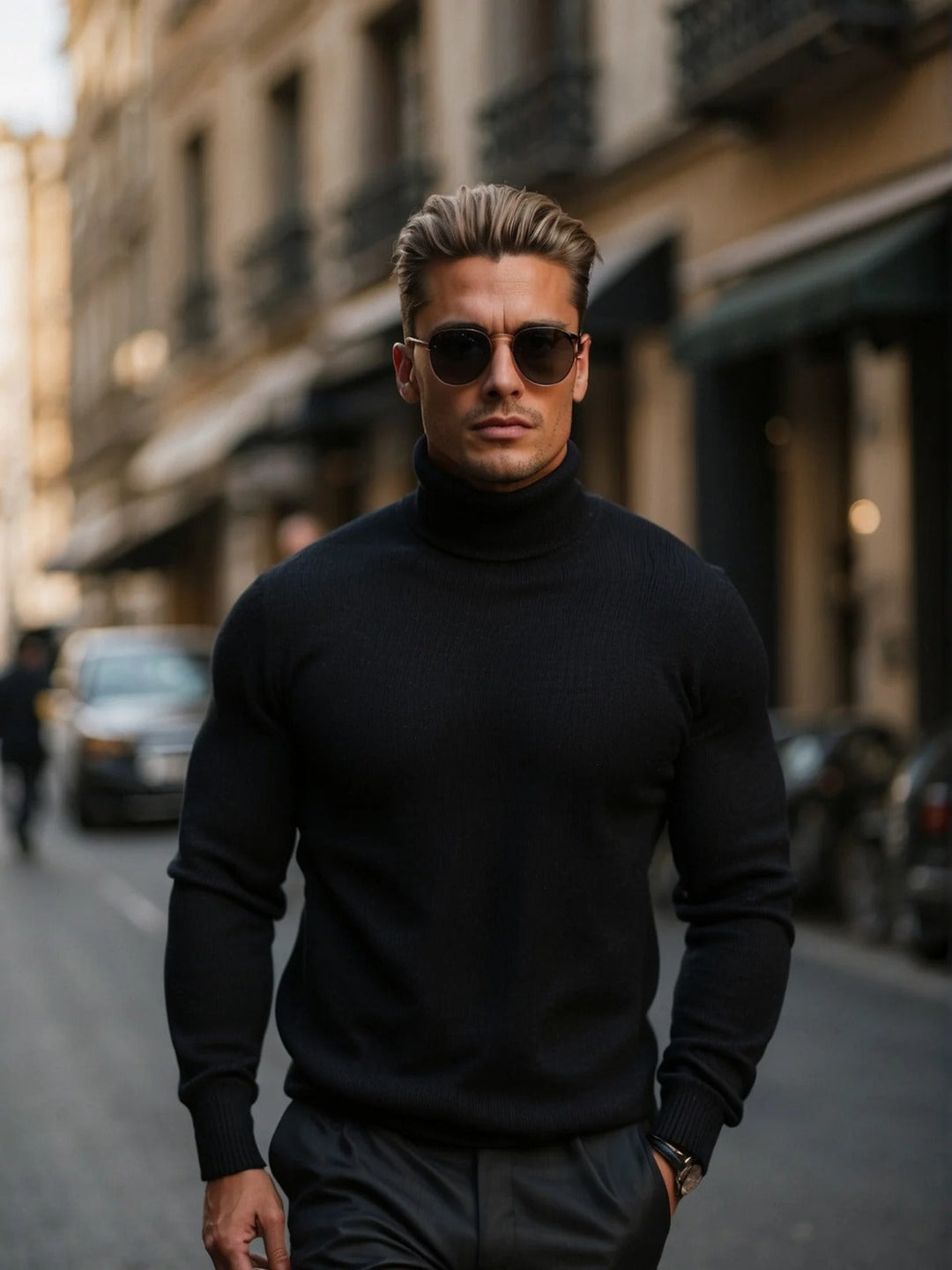Caspian | Men's Slim Fit Turtleneck Sweater
