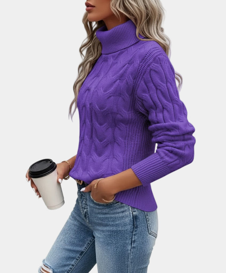 Everly | Cozy Cable Knit Turtleneck Pullover