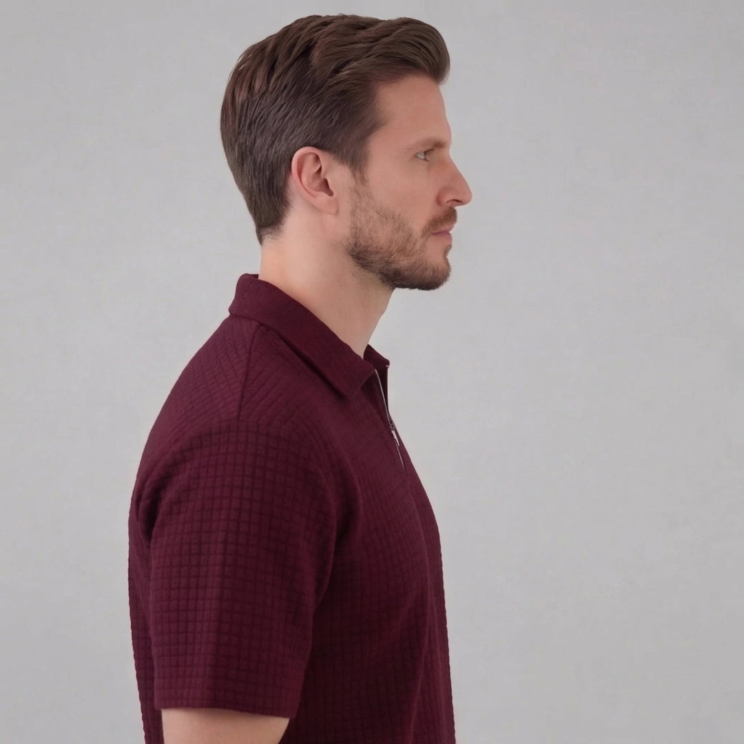 Lucas | Men's Waffle Knit Polo & Shorts Set
