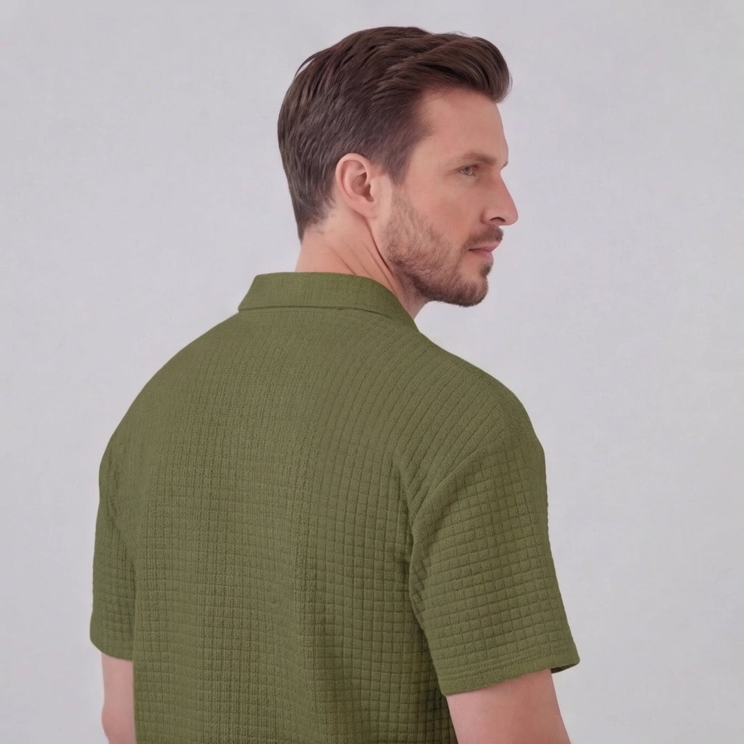 Lucas | Men's Waffle Knit Polo & Shorts Set