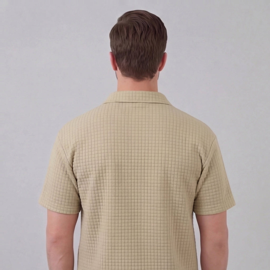 Lucas | Men's Waffle Knit Polo & Shorts Set