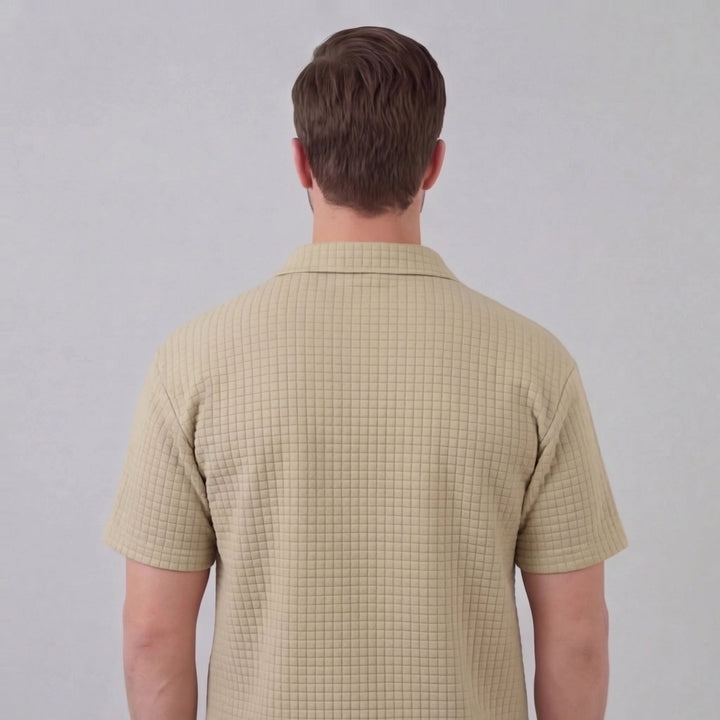Lucas | Men's Waffle Knit Polo & Shorts Set