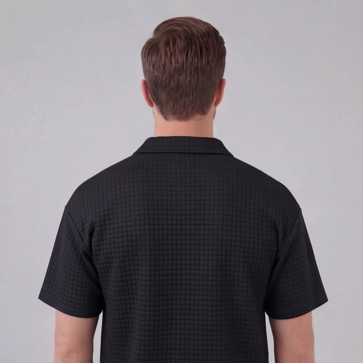 Lucas | Men's Waffle Knit Polo & Shorts Set