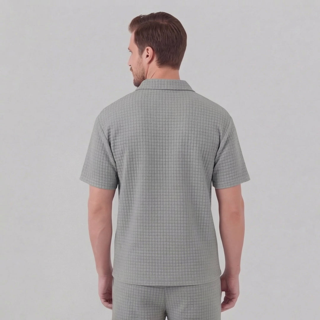Lucas | Men's Waffle Knit Polo & Shorts Set