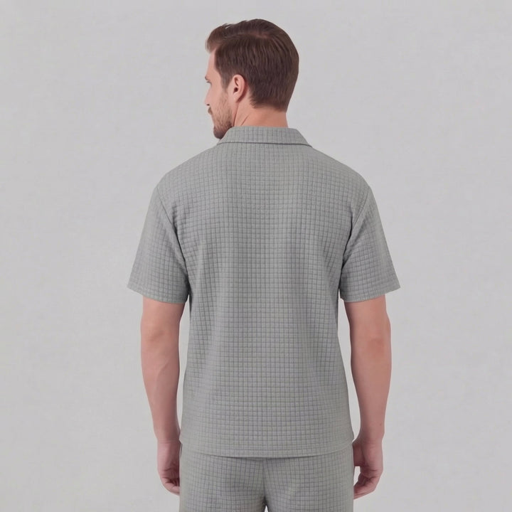 Lucas | Men's Waffle Knit Polo & Shorts Set