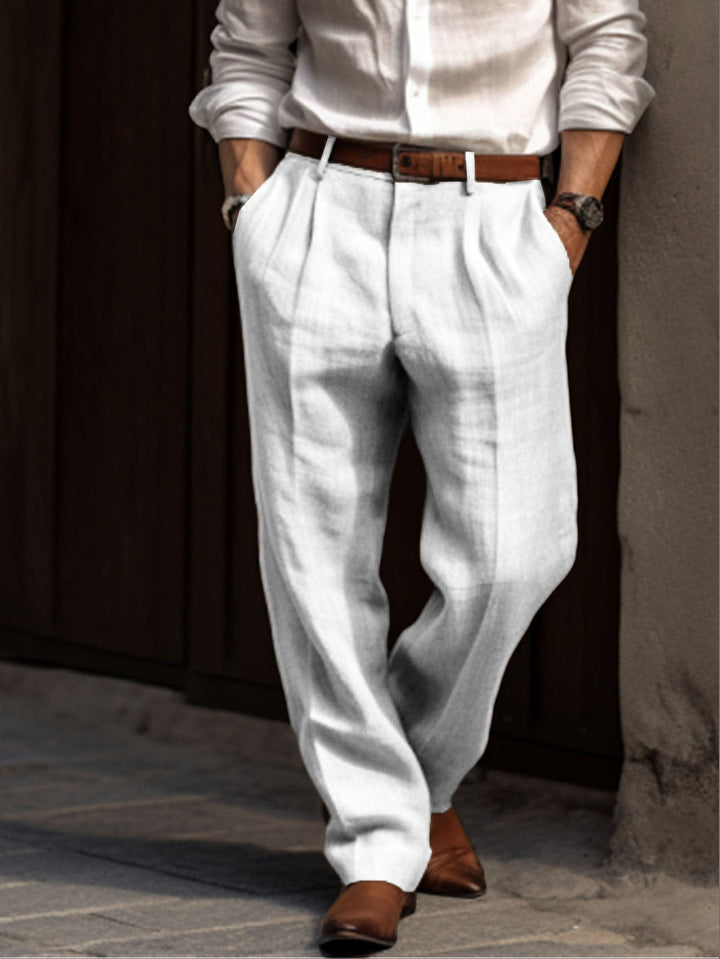 Thaddeus | Breathable linen casual pants men
