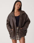 Isabeau | Veste oversize en cuir
